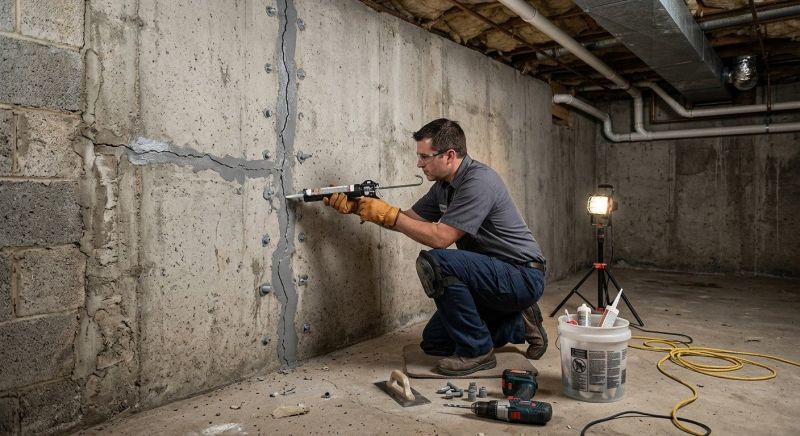 Basement Crack Repair in Delaware County, PA