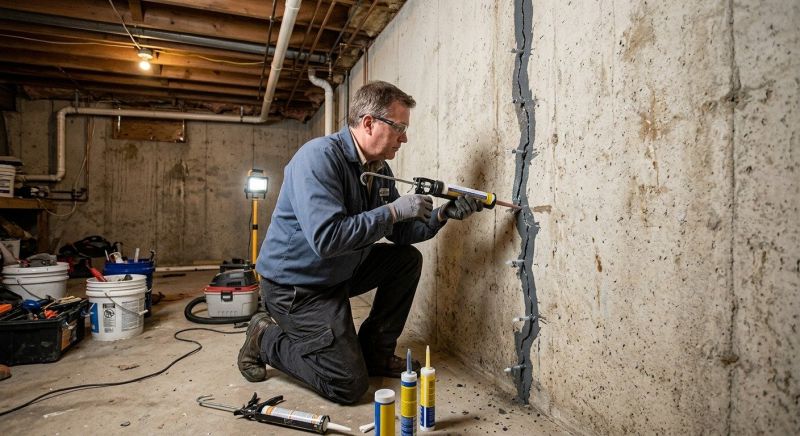 Basement Crack Repair in Delaware County, PA
