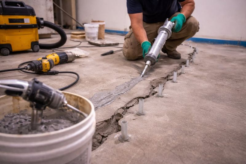 Cracked Basement Floor Repair in Delaware County, PA