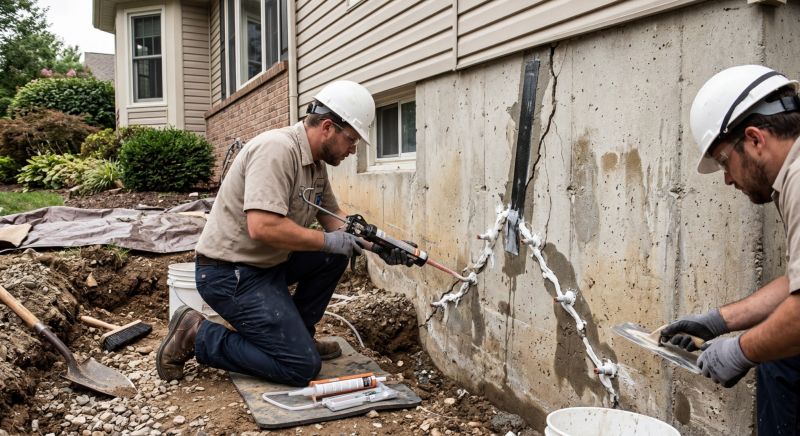 Cracked Foundation Repair in Newark, DE