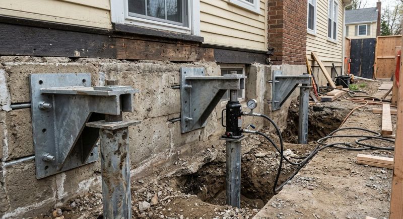 Foundation Pier Leveling in Delaware County, PA