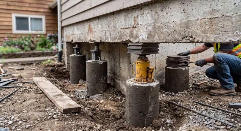 Foundation Pier Leveling in Delaware County, PA