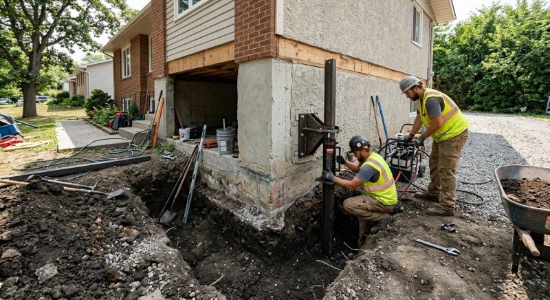 Foundation Pier Repair in Delaware County, PA