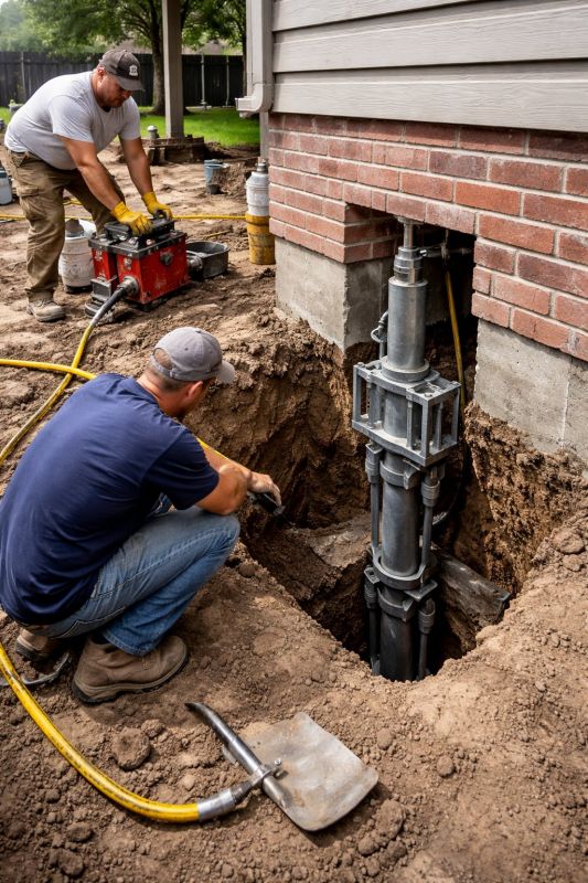 Foundation Pier Repair in Delaware County, PA