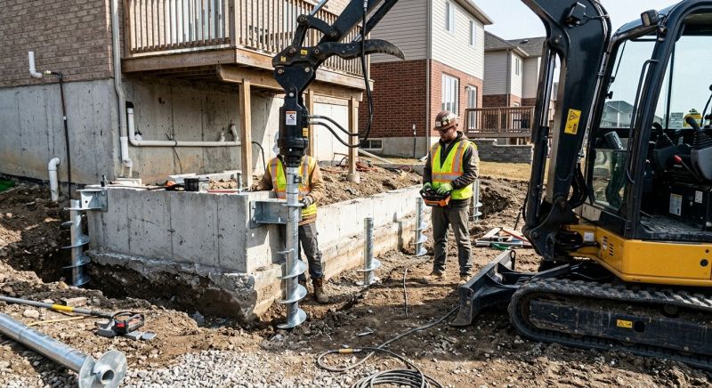 Helical Piers Installation in Delaware County, PA