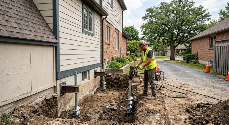 Helical Piers Installation in Delaware County, PA