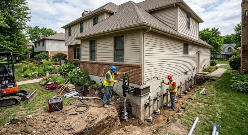 Helical Piers Installation in Delaware County, PA