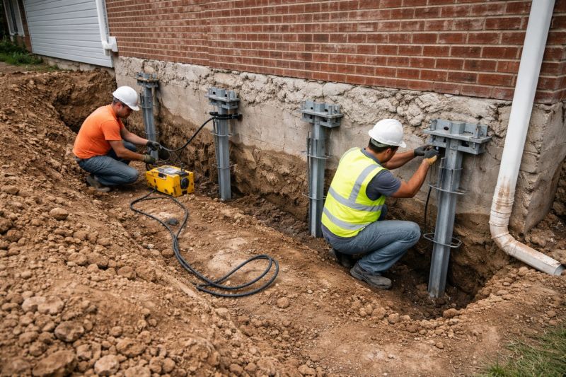 Helical Piers Installation in Delaware County, PA