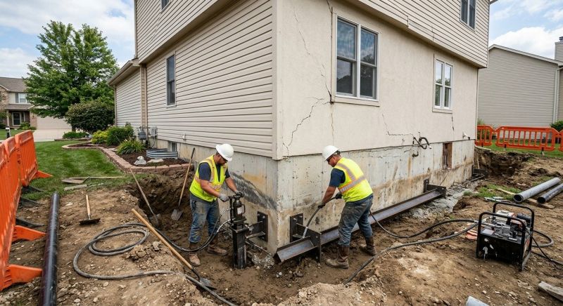 Sinking Foundation Repair in Bryn Mawr, PA